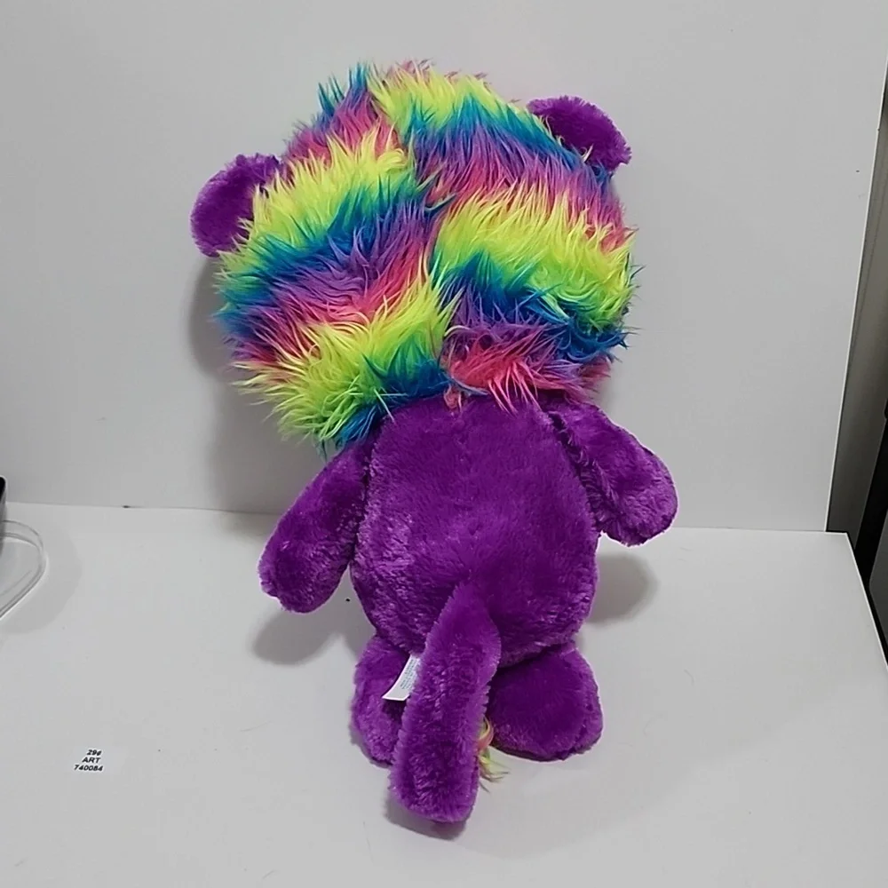 B.J. Toy Co Inc Purple Lion With Rainbow Hair 18 Inches Long‎